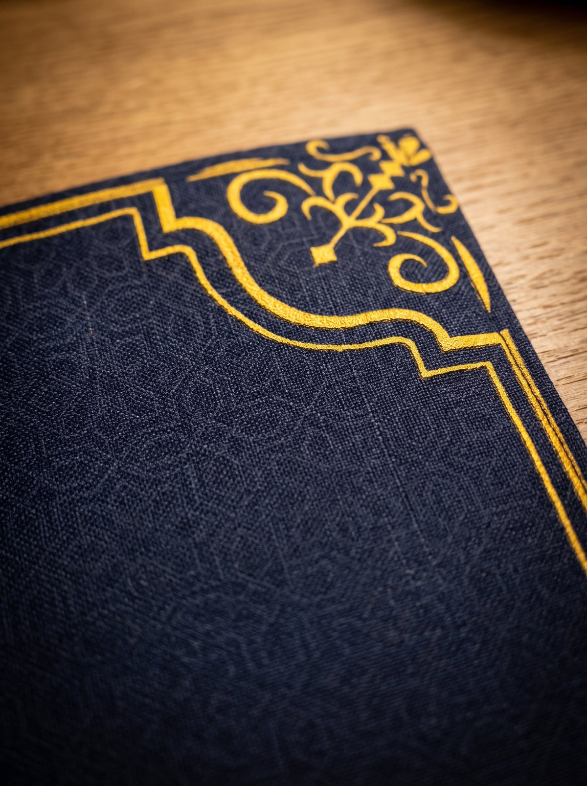 Royal Navy & Gold Filigree - Canvas Table Mat