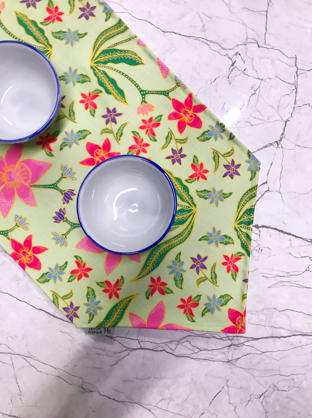 Mint Green Bloom Floral Table Runner