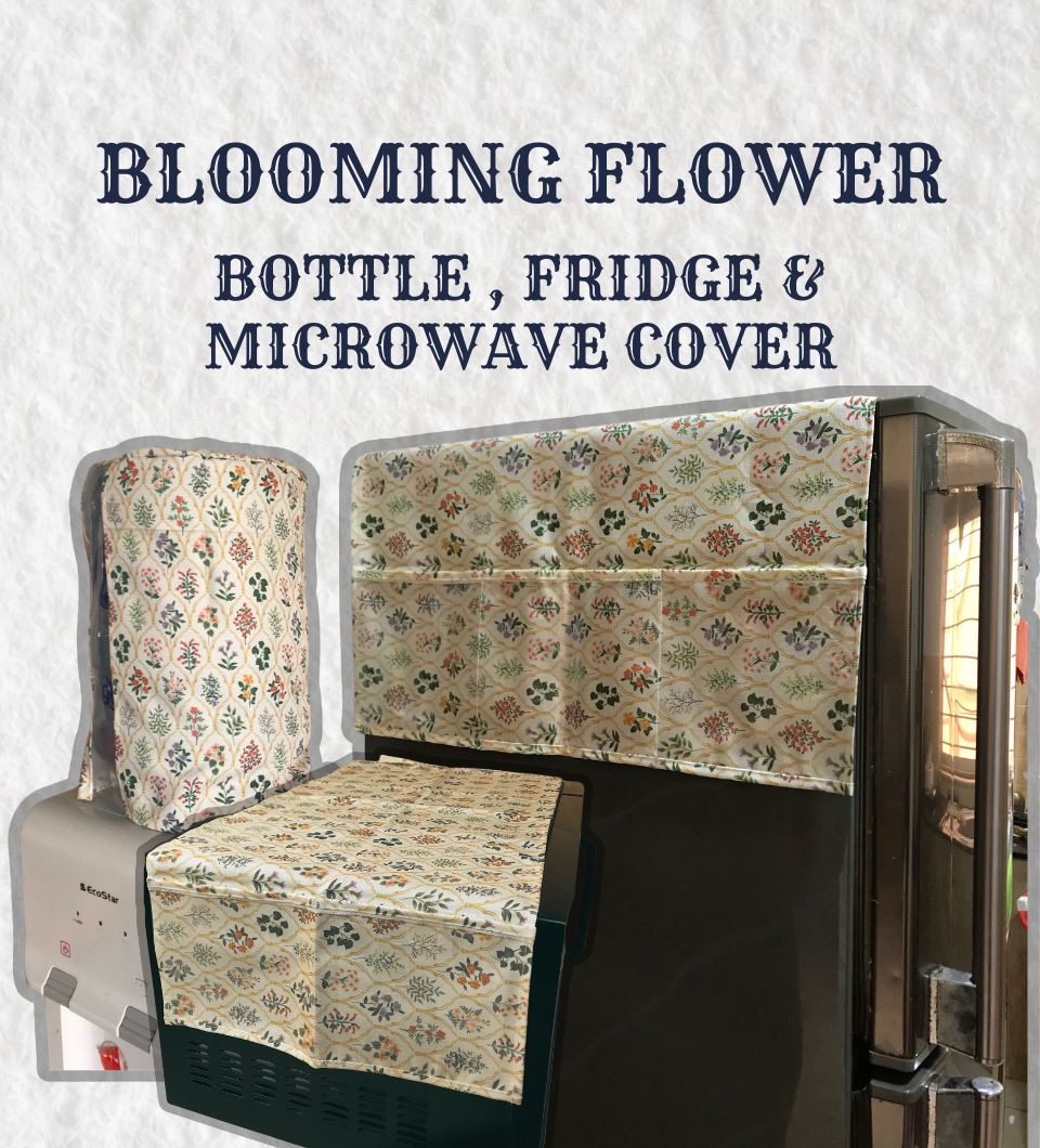 Blooming Flower Printed Kitchen Cover Set