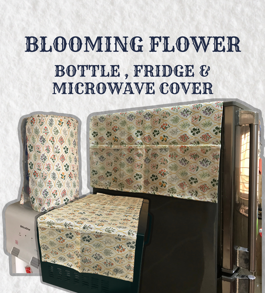 Blooming Flower Printed Kitchen Cover Set