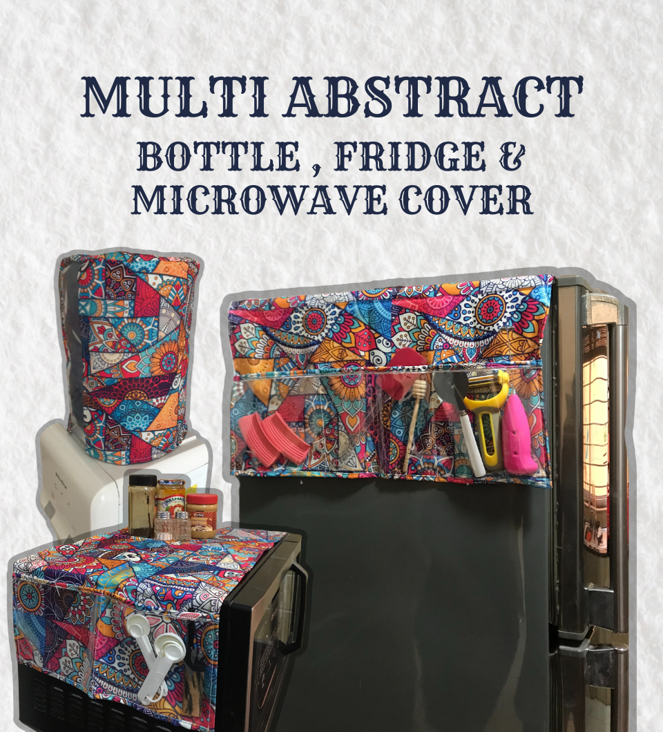 Multi Abstract Printed Kitchen Cover Set