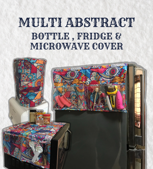 Multi Abstract Printed Kitchen Cover Set