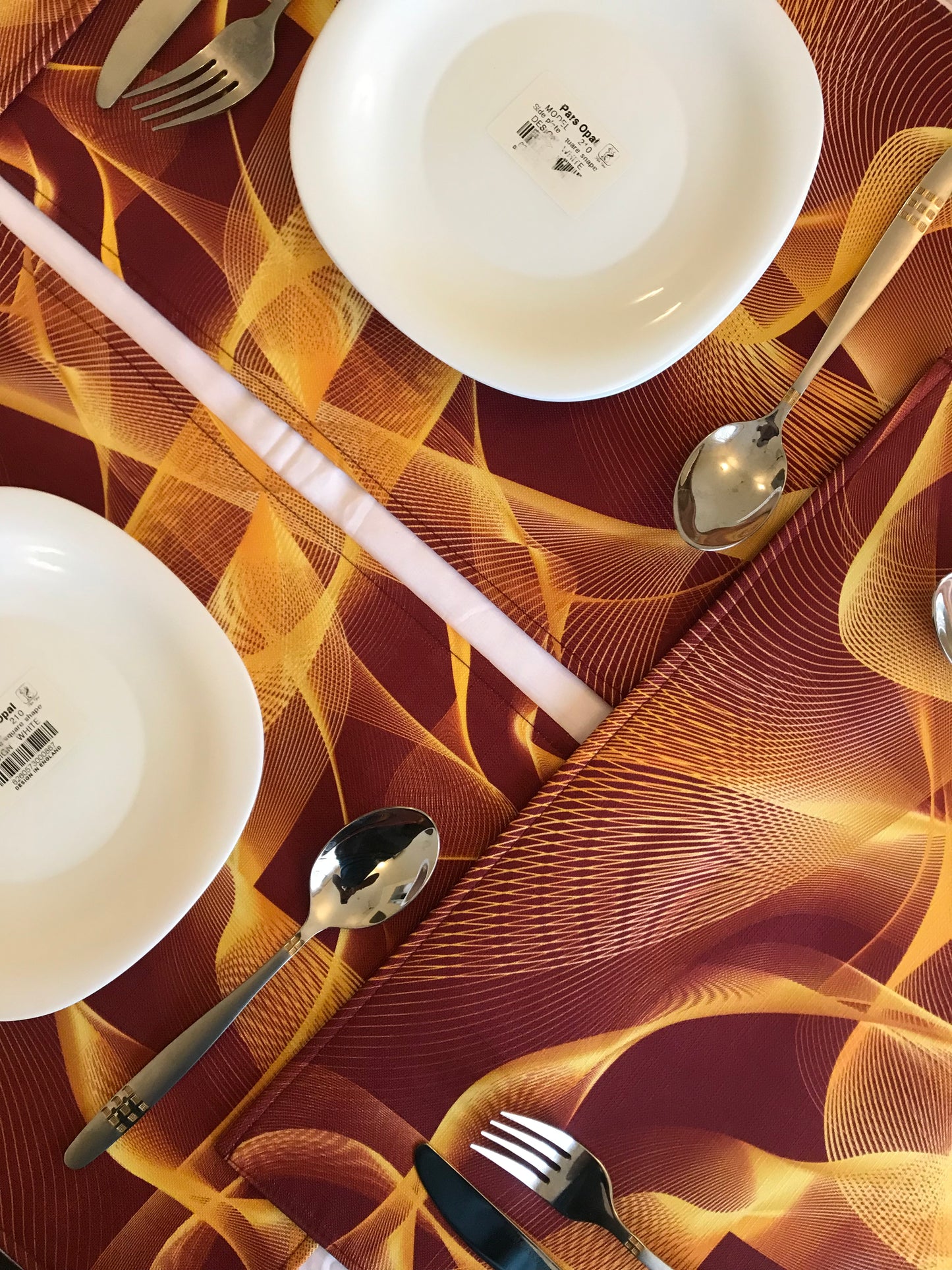 Amber Wave Abstract - Canvas Table Mat
