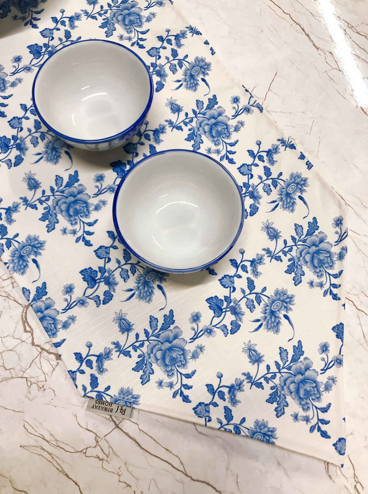 Blue Blossom Floral Table Runner