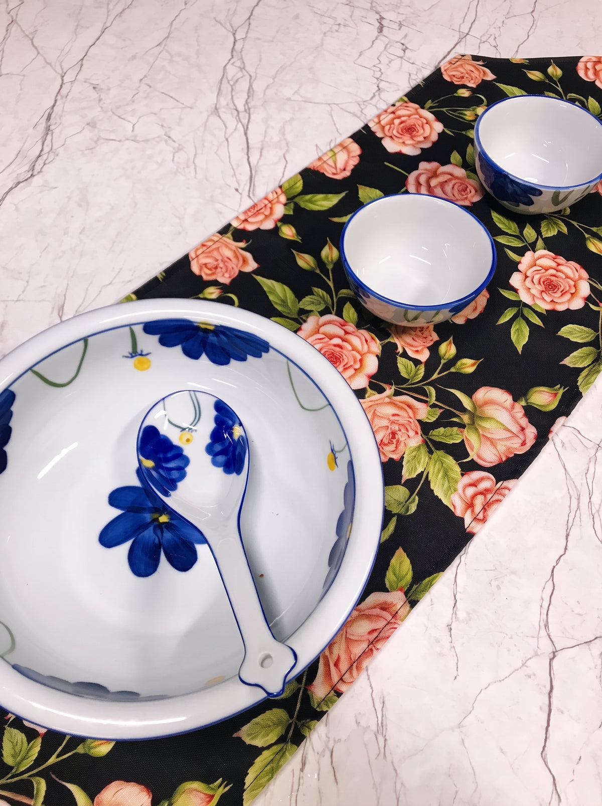 Pink Blossom Floral Table Runner