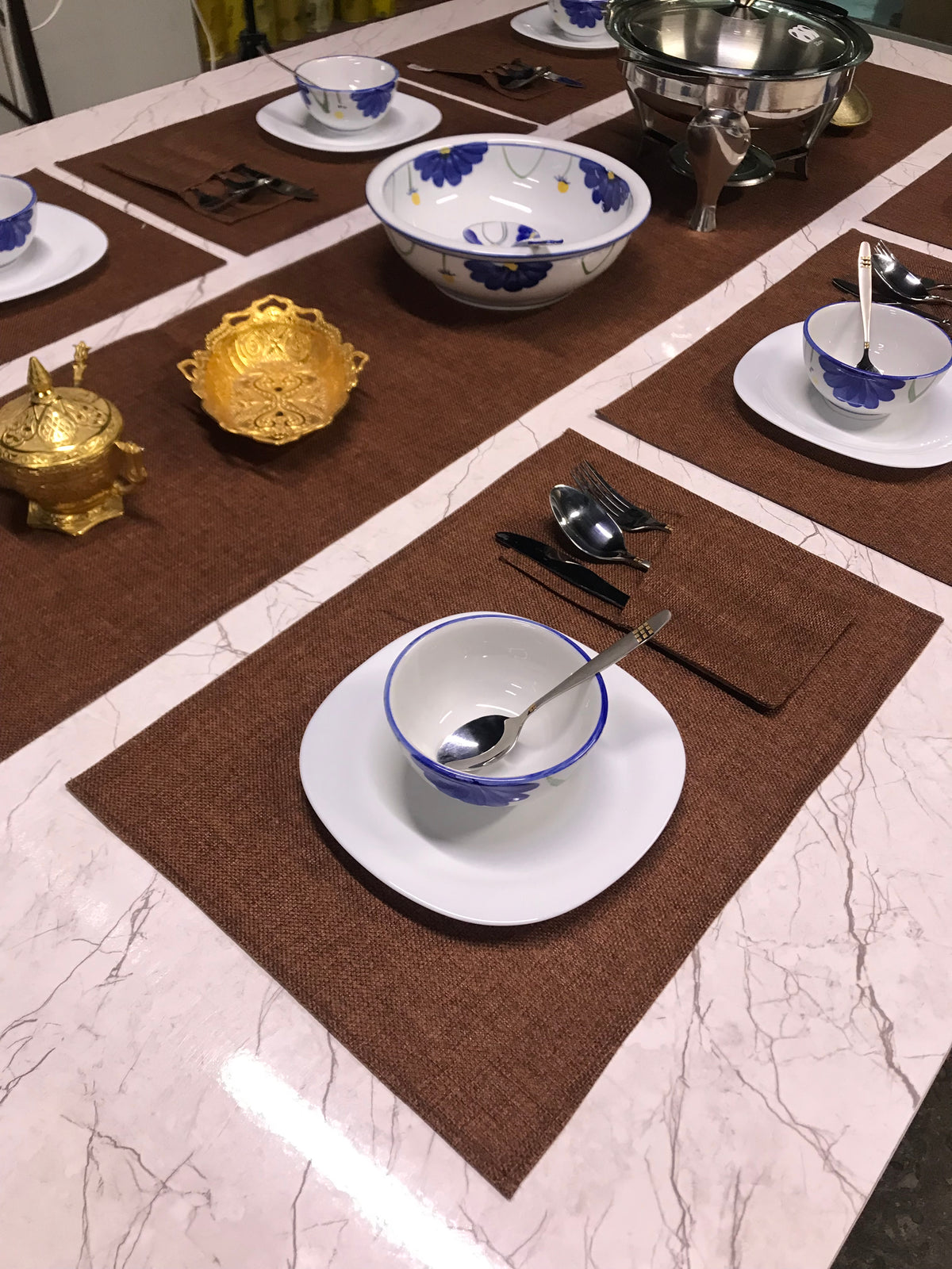 Rust Brown Heritage — Jute Table Mat Set