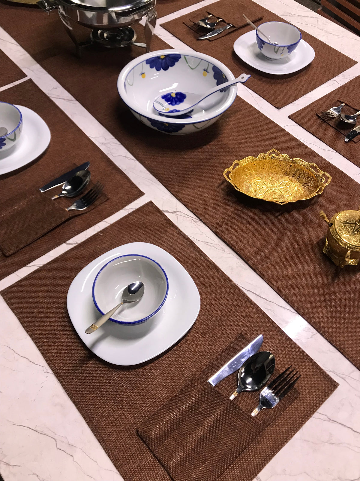 Rust Brown Heritage — Jute Table Mat Set