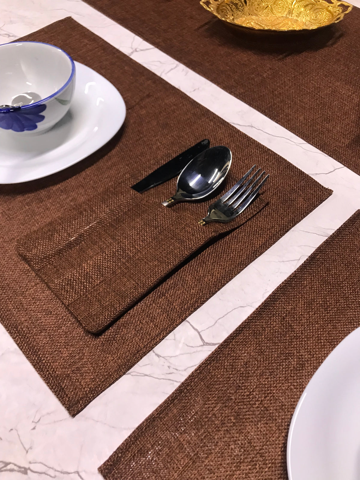 Rust Brown Heritage — Jute Table Mat Set