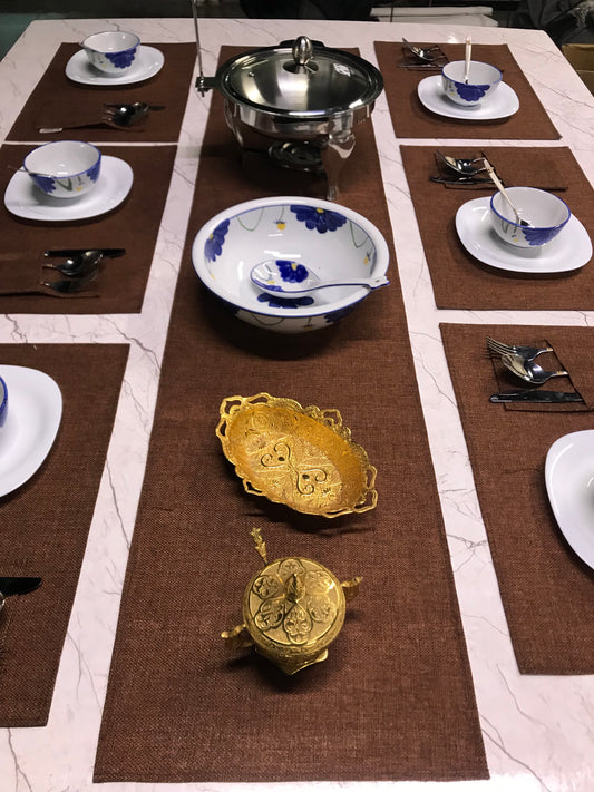 Rust Brown Heritage — Jute Table Mat Set
