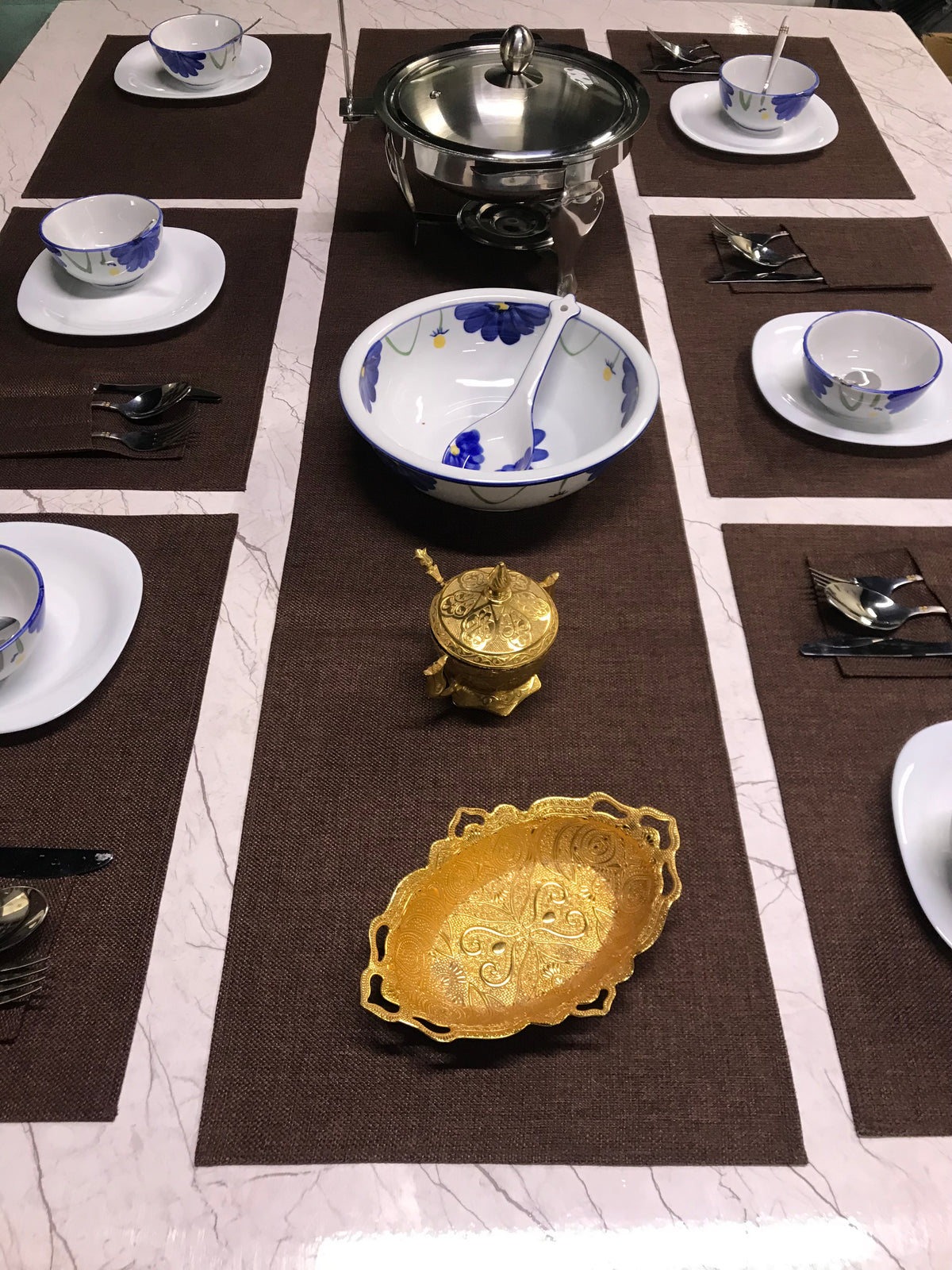 Espresso Heritage — Jute Table Mat Set