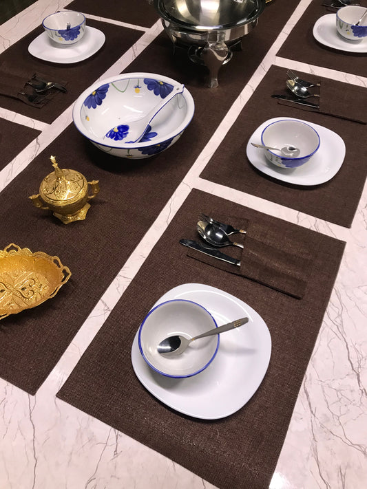 Espresso Heritage — Jute Table Mat Set