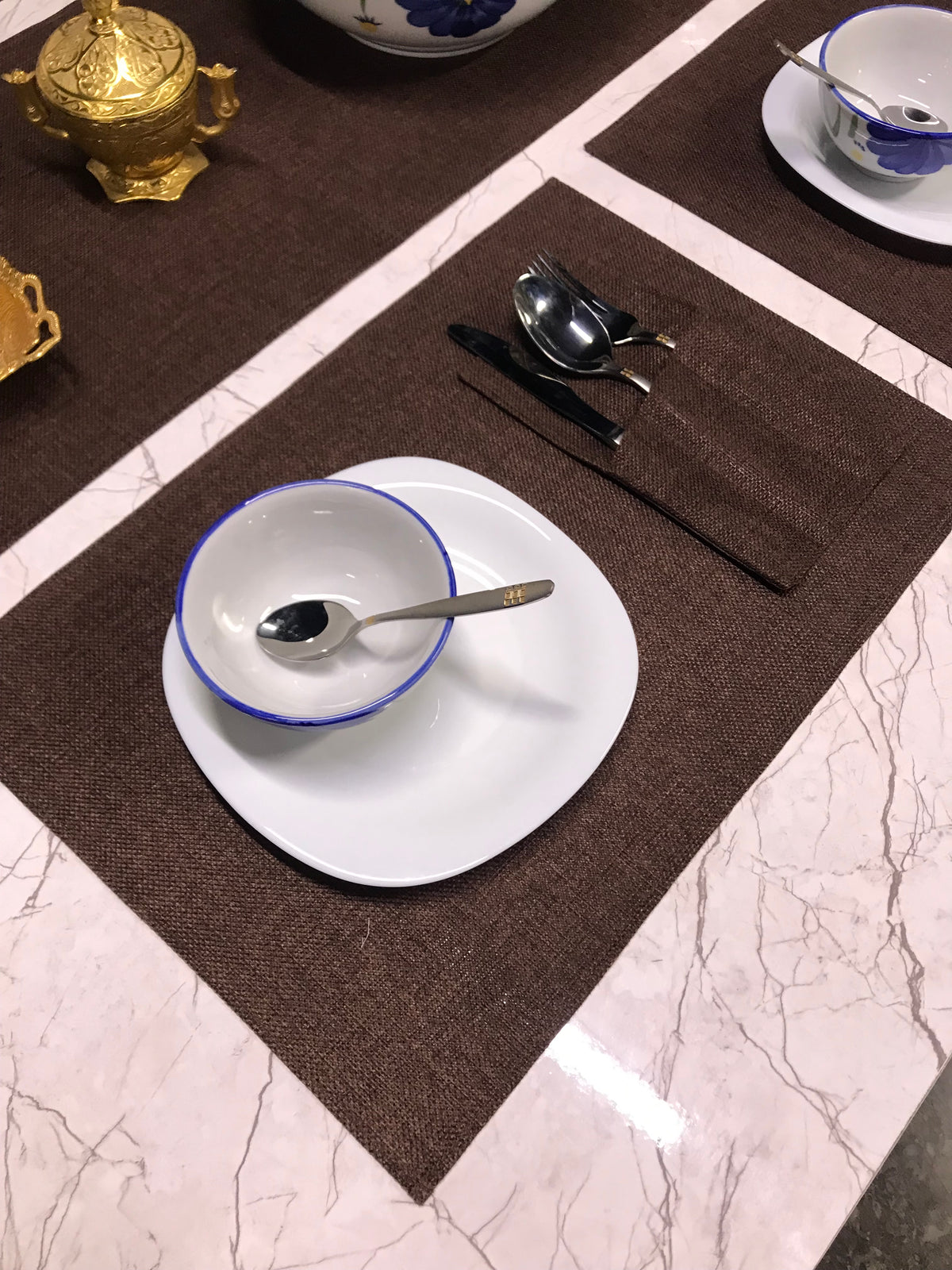 Espresso Heritage — Jute Table Mat Set