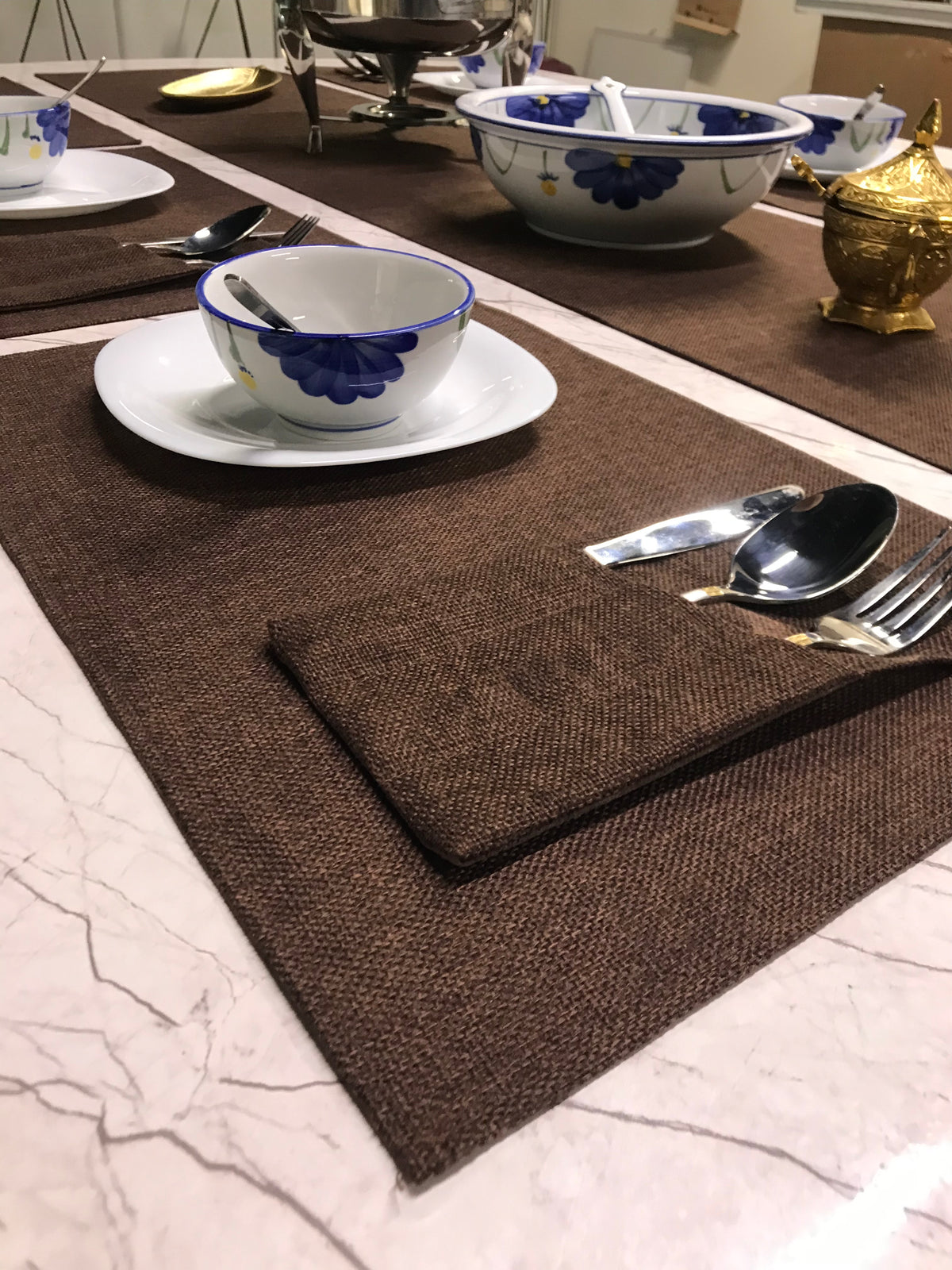 Espresso Heritage — Jute Table Mat Set