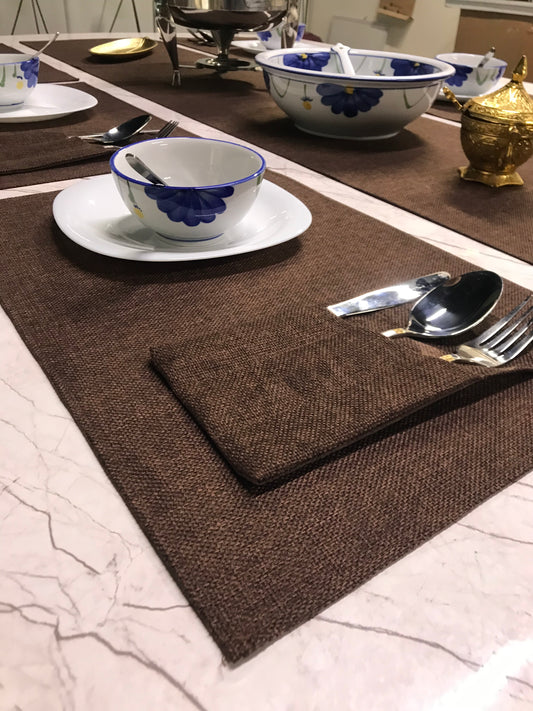 Espresso Heritage — Jute Table Mat Set