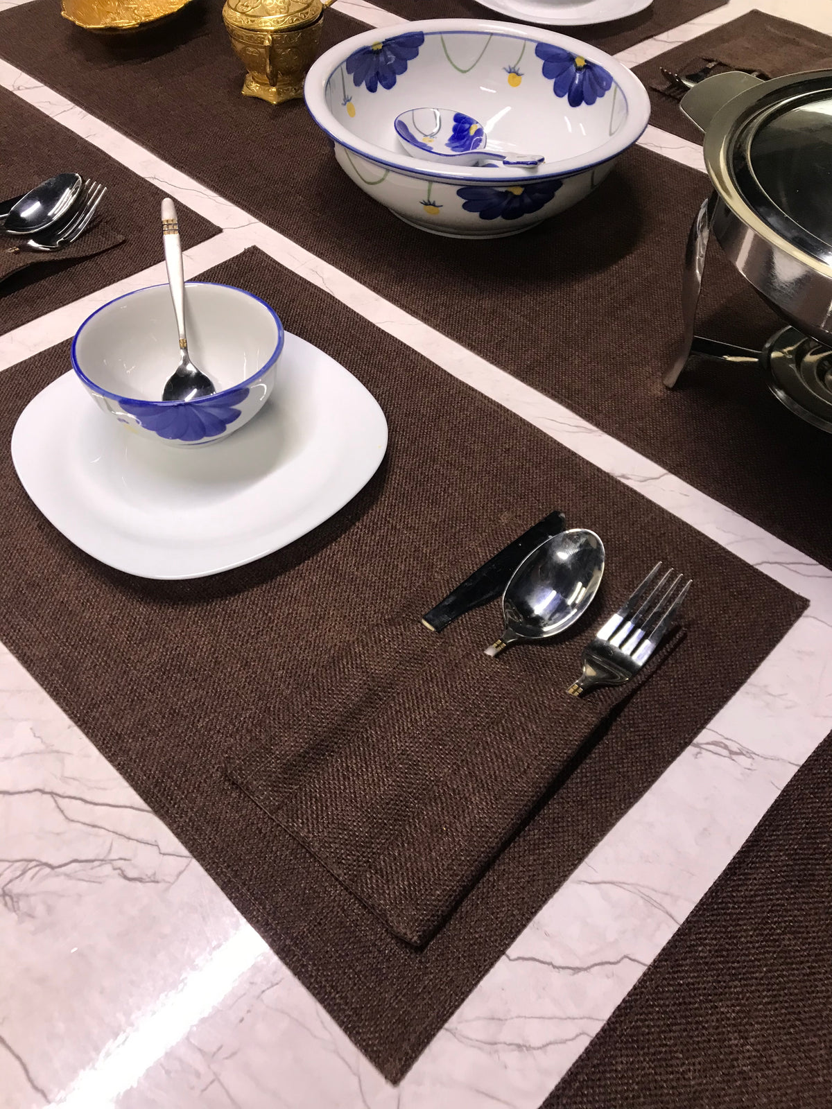 Espresso Heritage — Jute Table Mat Set