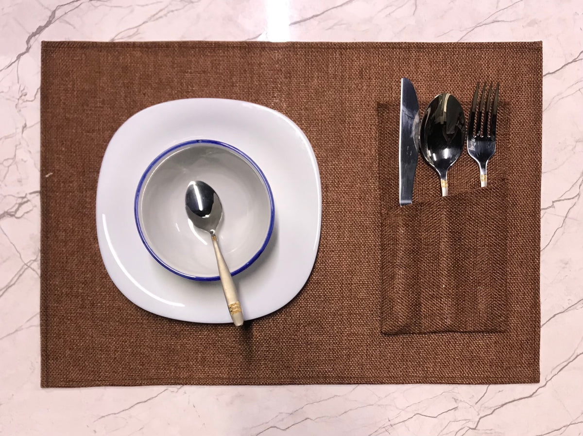 Rust Brown Heritage — Jute Table Mat Set